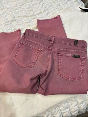 7 For All Mankind Dusty Rose Straight Leg Jeans
